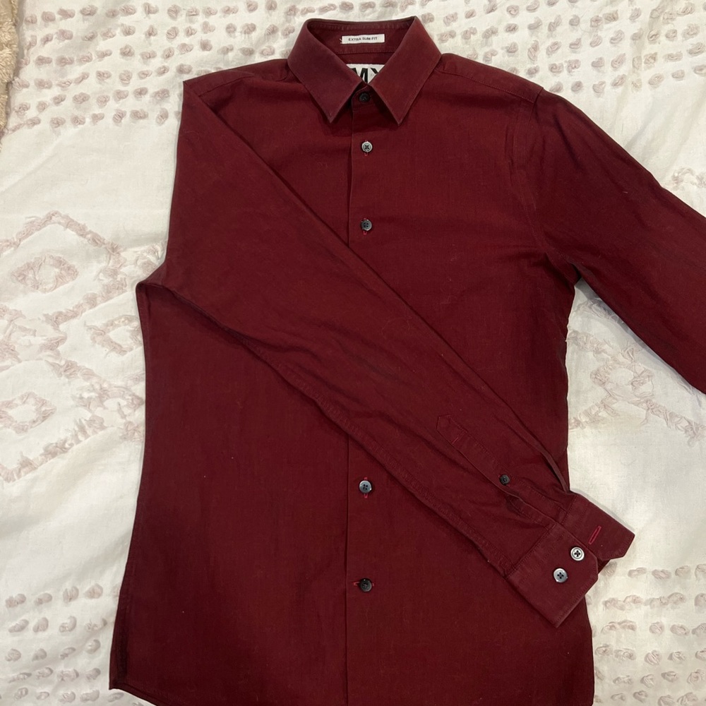 Extra Slim Express Men’s 1MX Modern Burgundy shirt